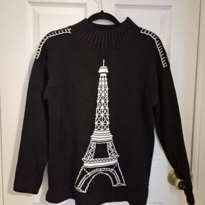 Karl Lagerfeld Black and White Eiffel Tower Sweater